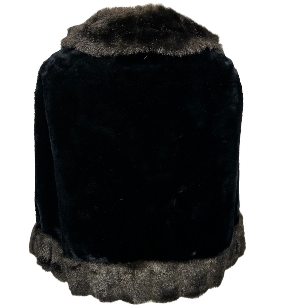 Regina Glenara by Glenoit VTG Black Brown Fur Cape Wrap USA Scalloped Co… - Picture 3 of 15